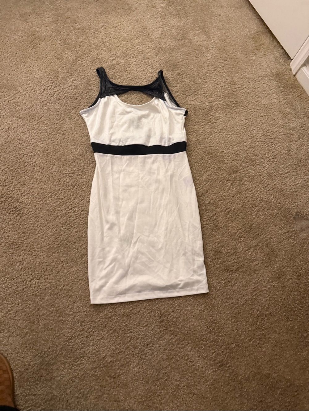 Tinley Road White Dress with Black Trim